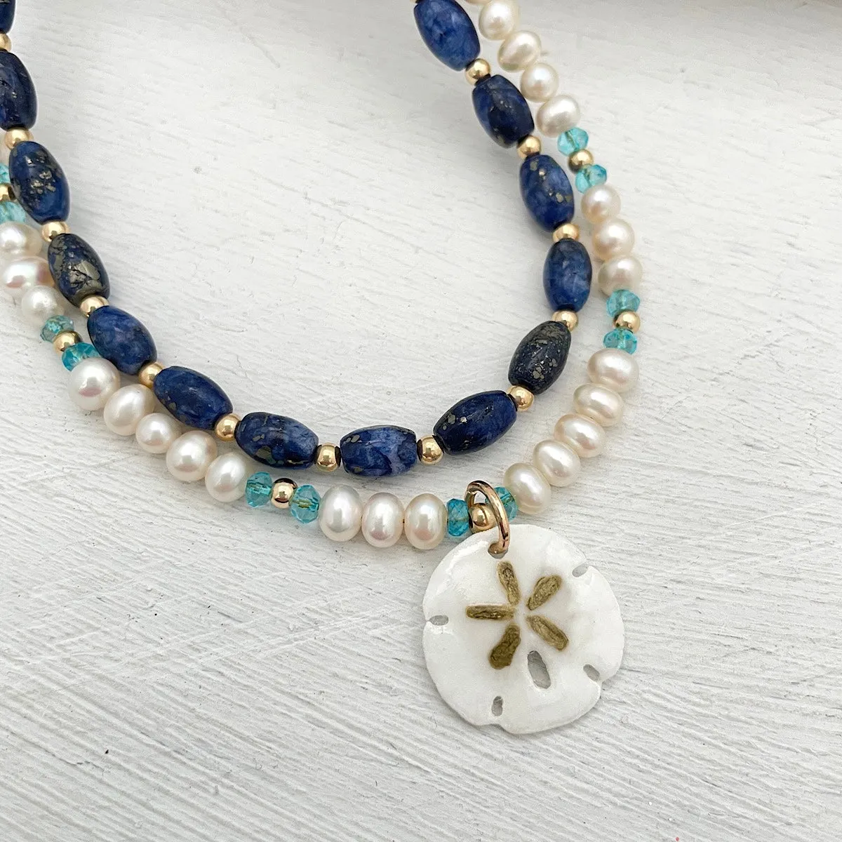 Sand Dollar Pearl Choker Necklace