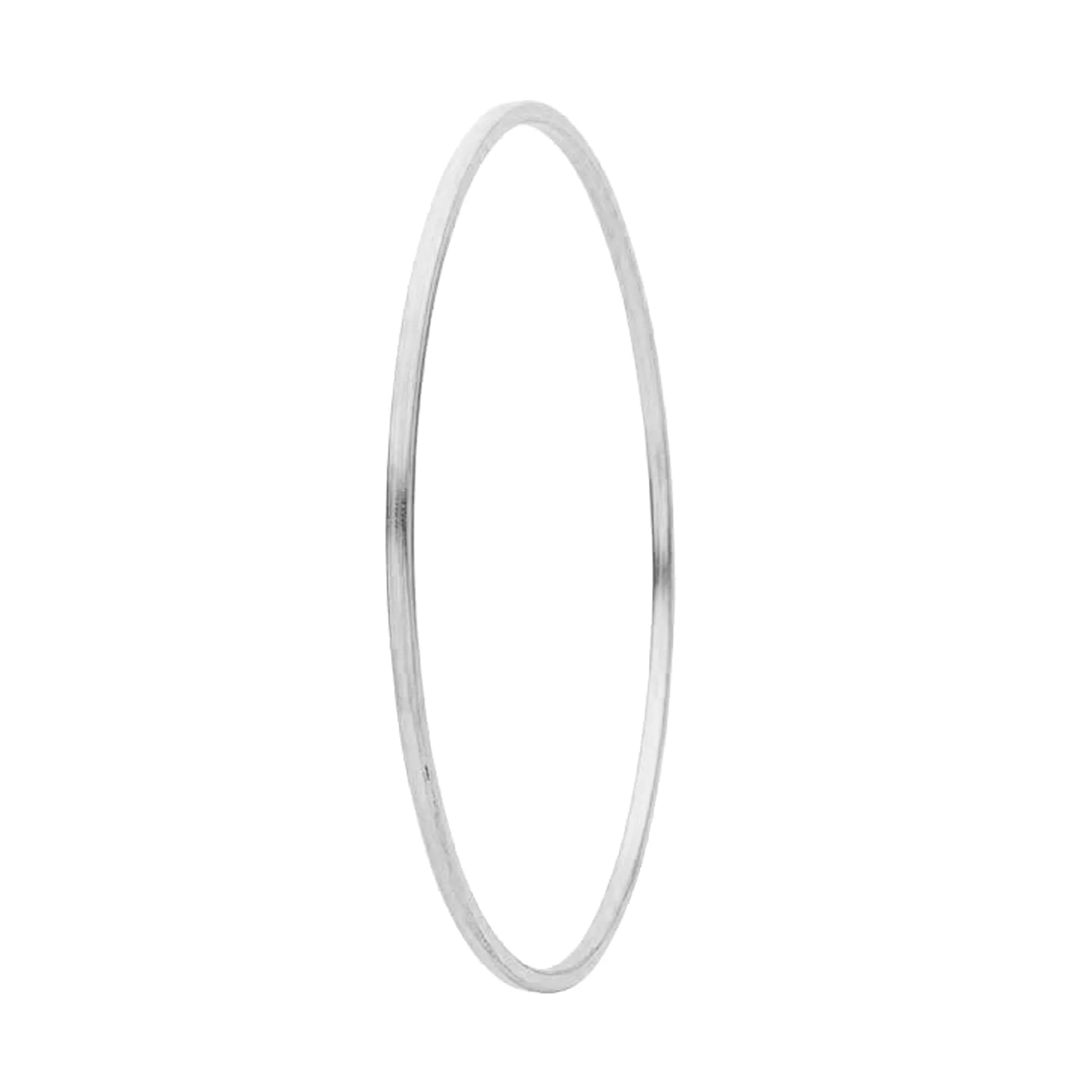 Sheila Fajl Thin Flat Square Bangle in Silver Plated