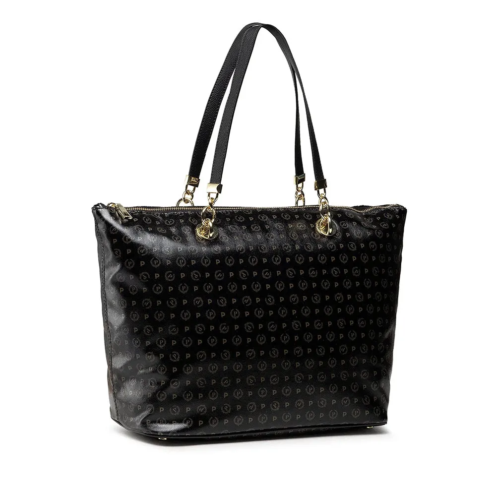 Shopping Bag Donna POLLINI linea Heritage Coated Canvas Nero