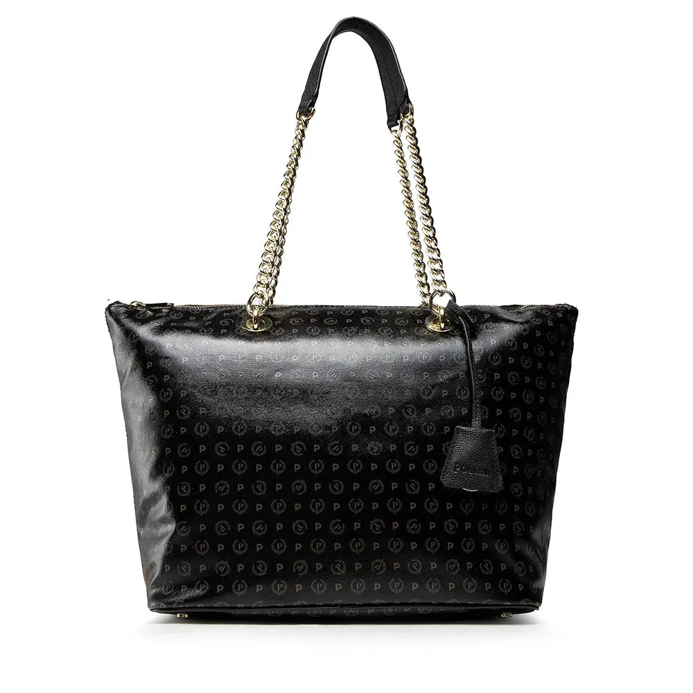 Shopping Bag Donna POLLINI linea Heritage Coated Canvas Nero