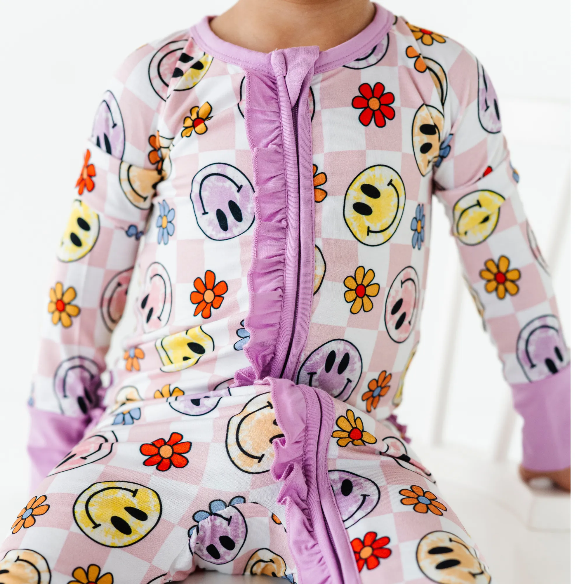 Smiley Daze Convertible Footies with Ruffle