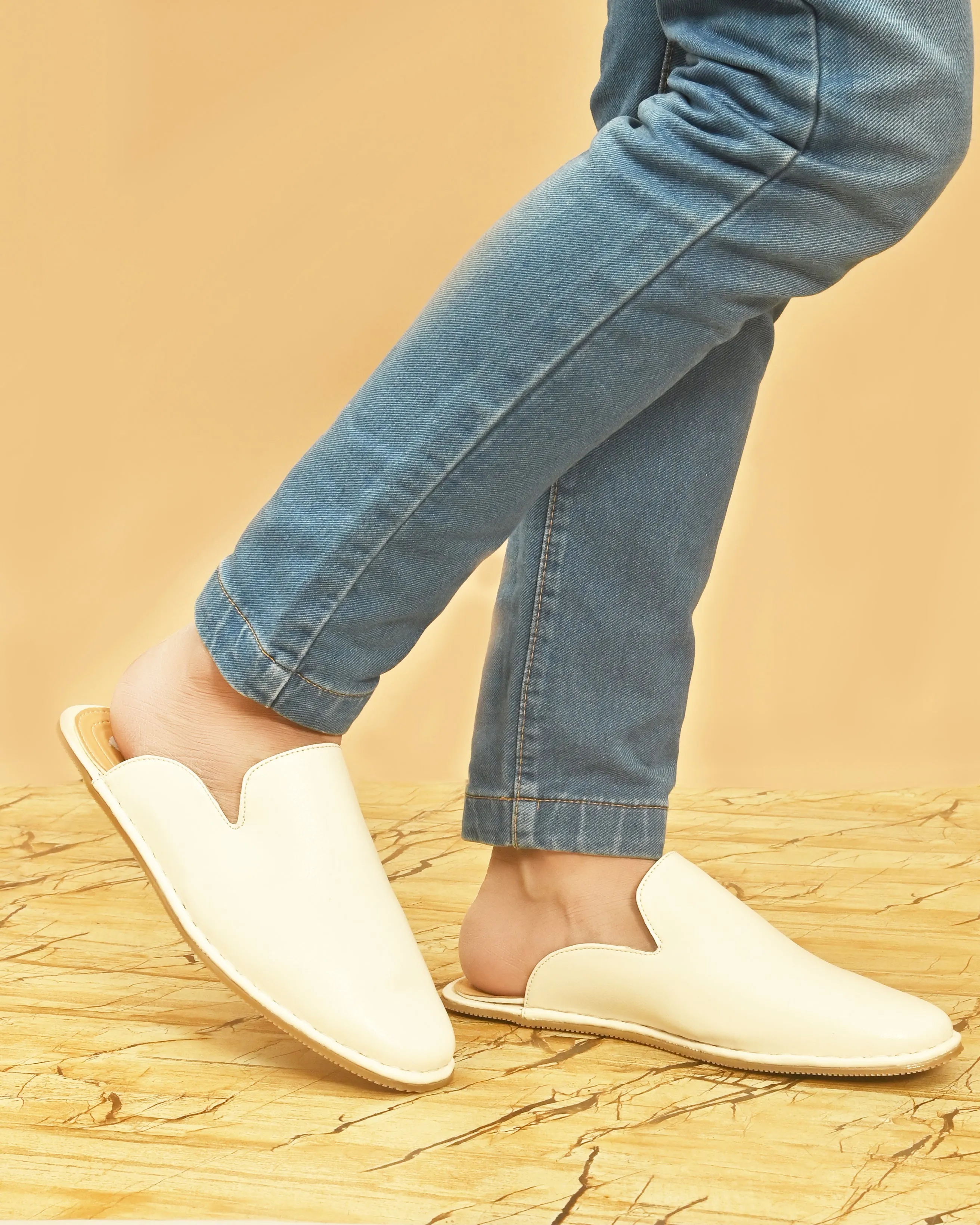 Snug  White Comfort Mules