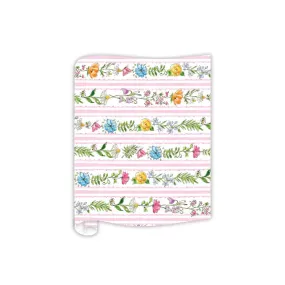 Spring Floral Stripe Pattern Table Runner