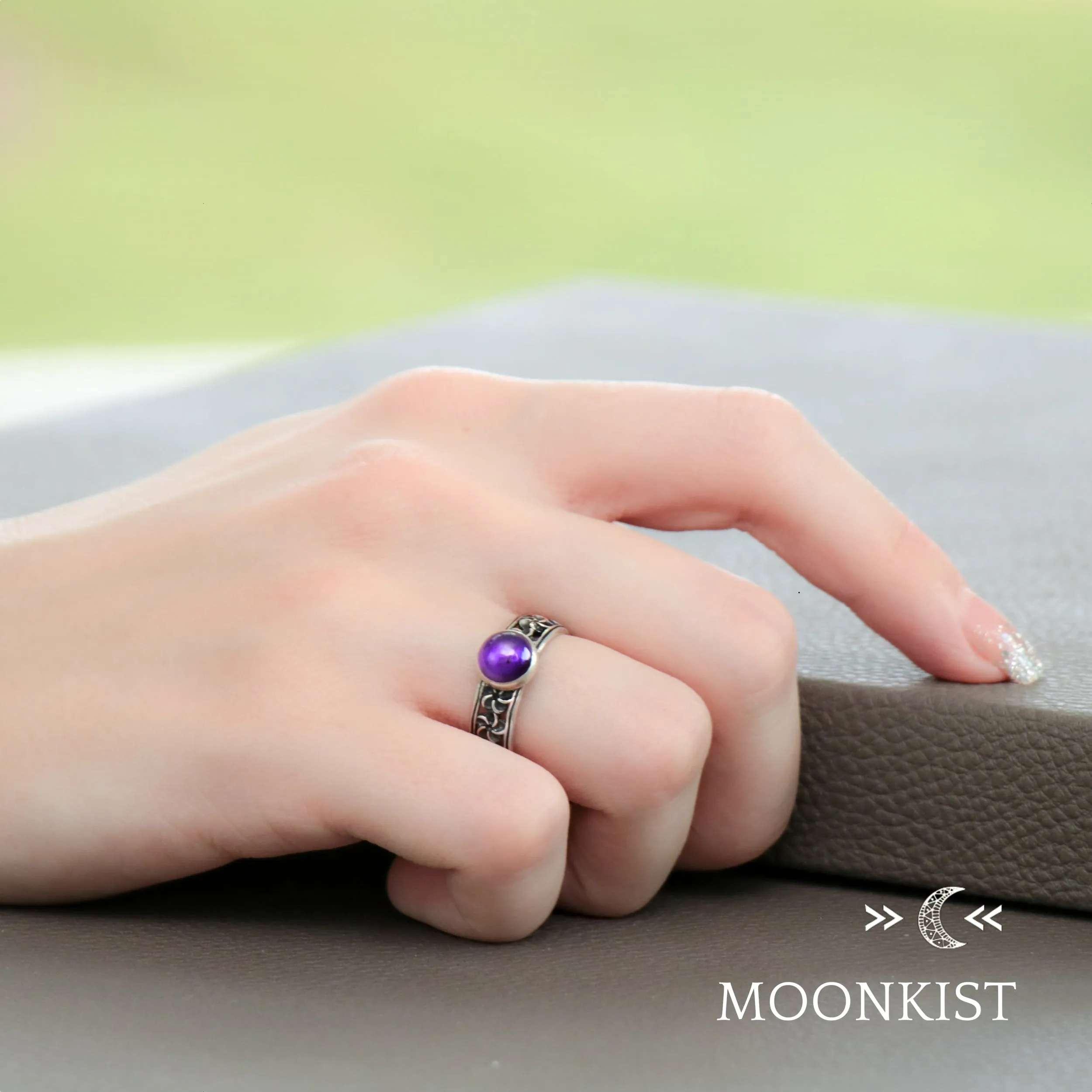 Sterling Silver Unique Periwinkle Flower Ring | Moonkist Designs