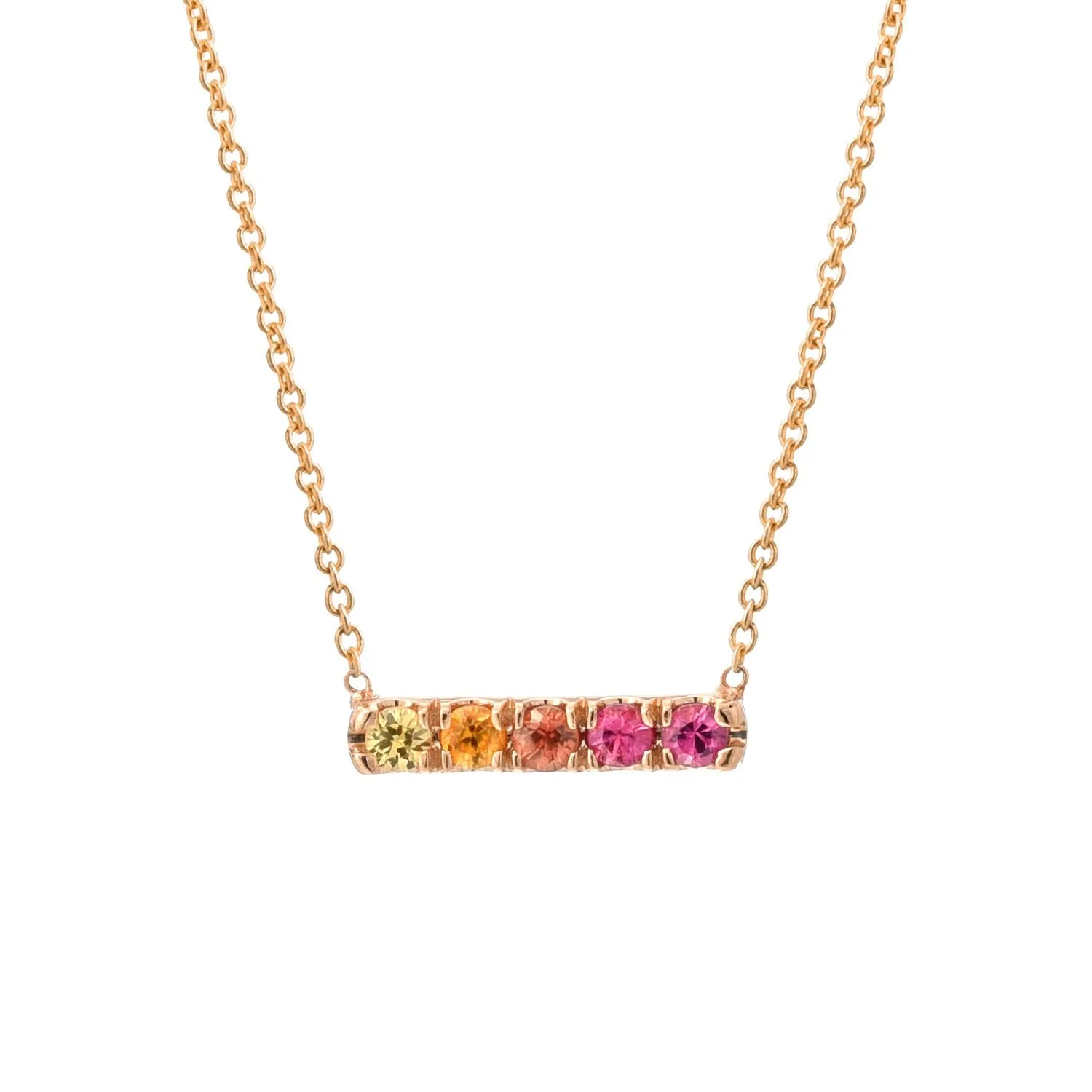 Summer Melon Linea Ombré Sapphire Bar Necklace