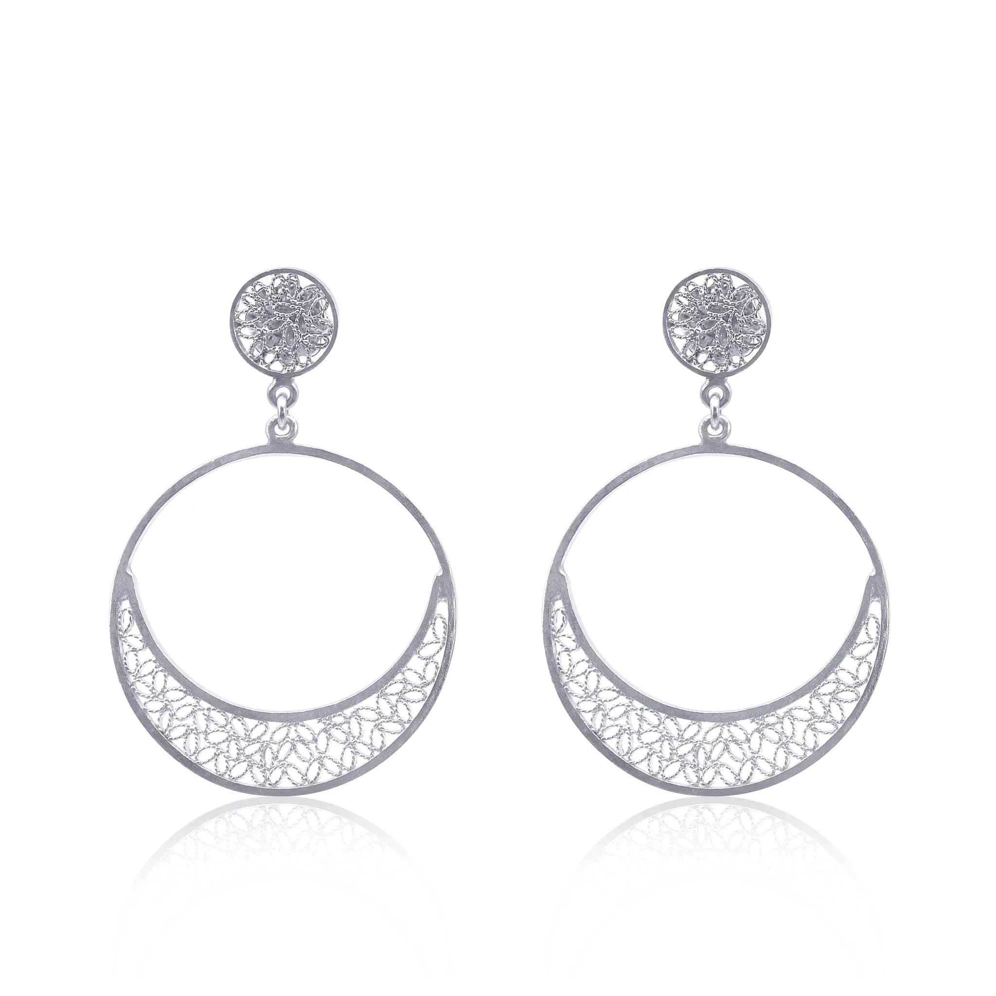 SUZANNE SILVER MEDIUM EARRINGS FILIGREE