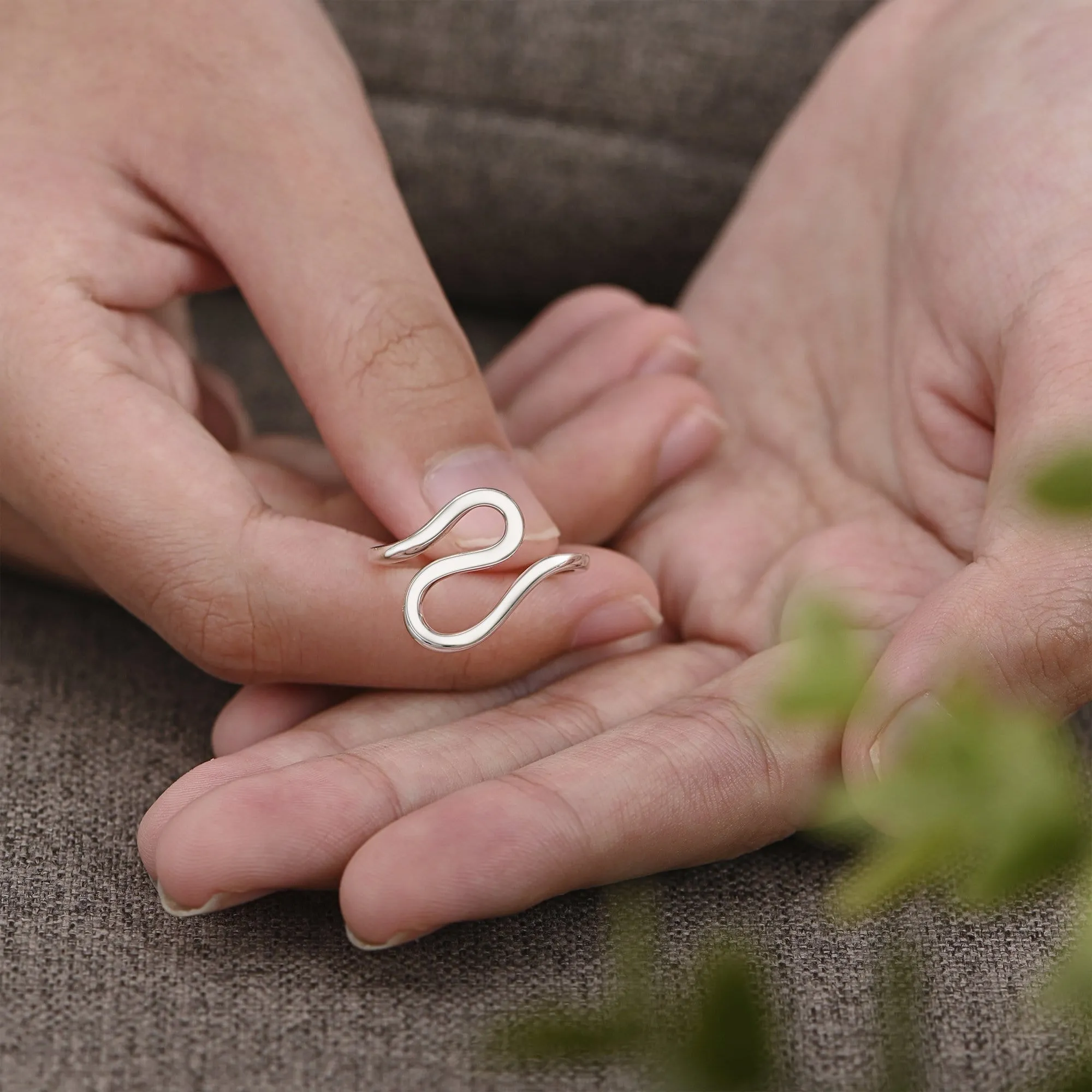 Swirling Wave Sterling Silver Ring