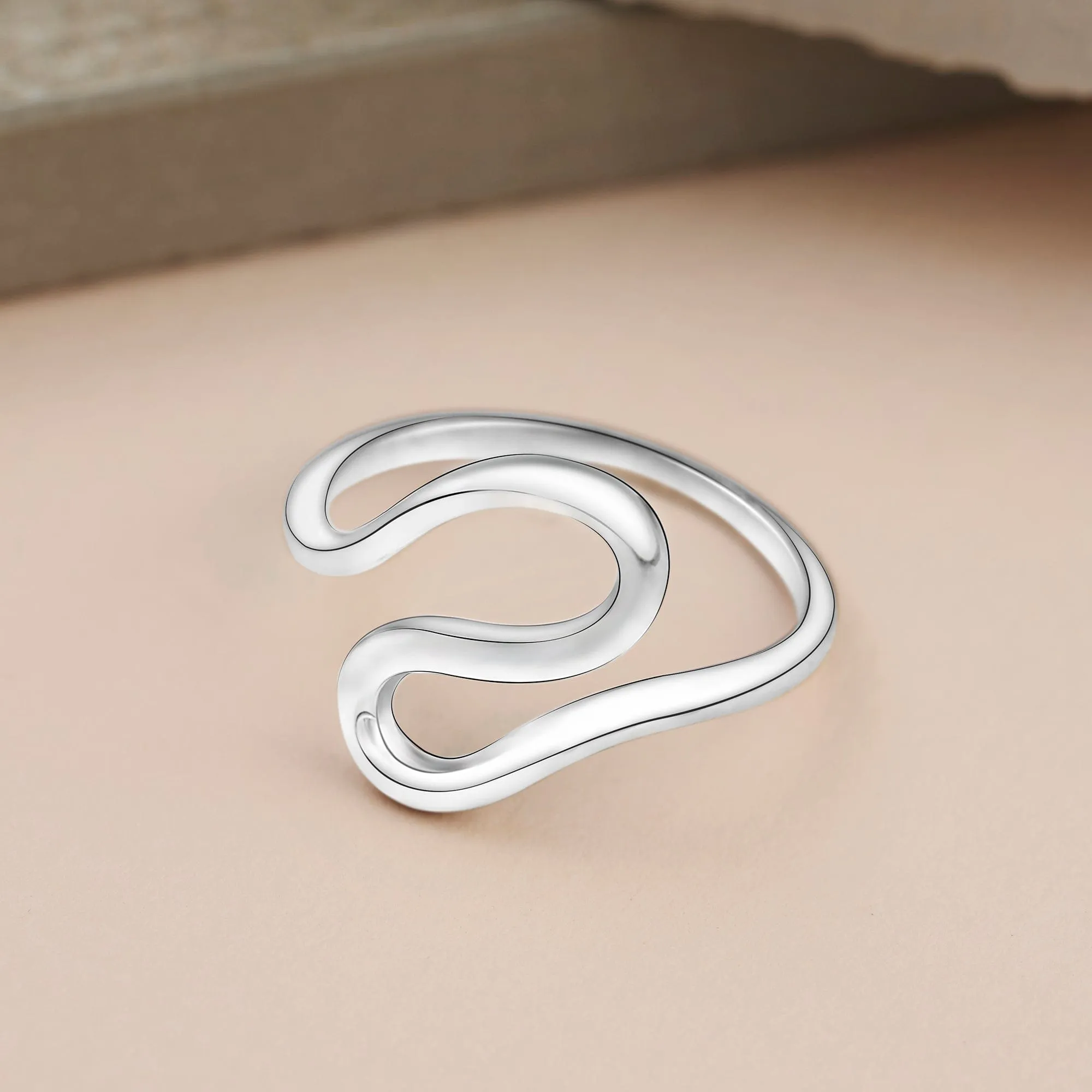 Swirling Wave Sterling Silver Ring