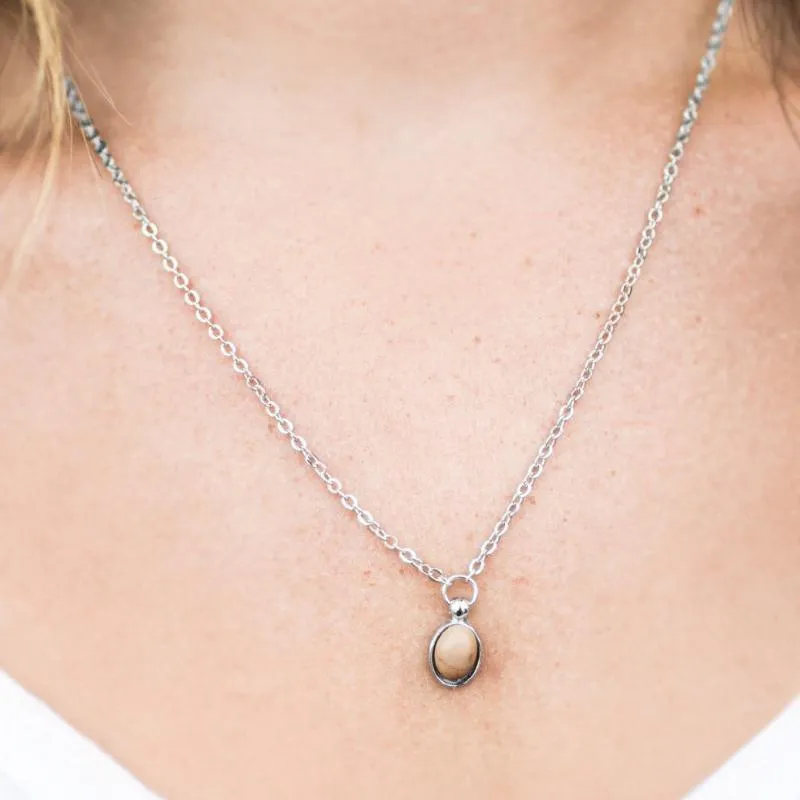 Take a Hint Dainty Brown Stone Necklace