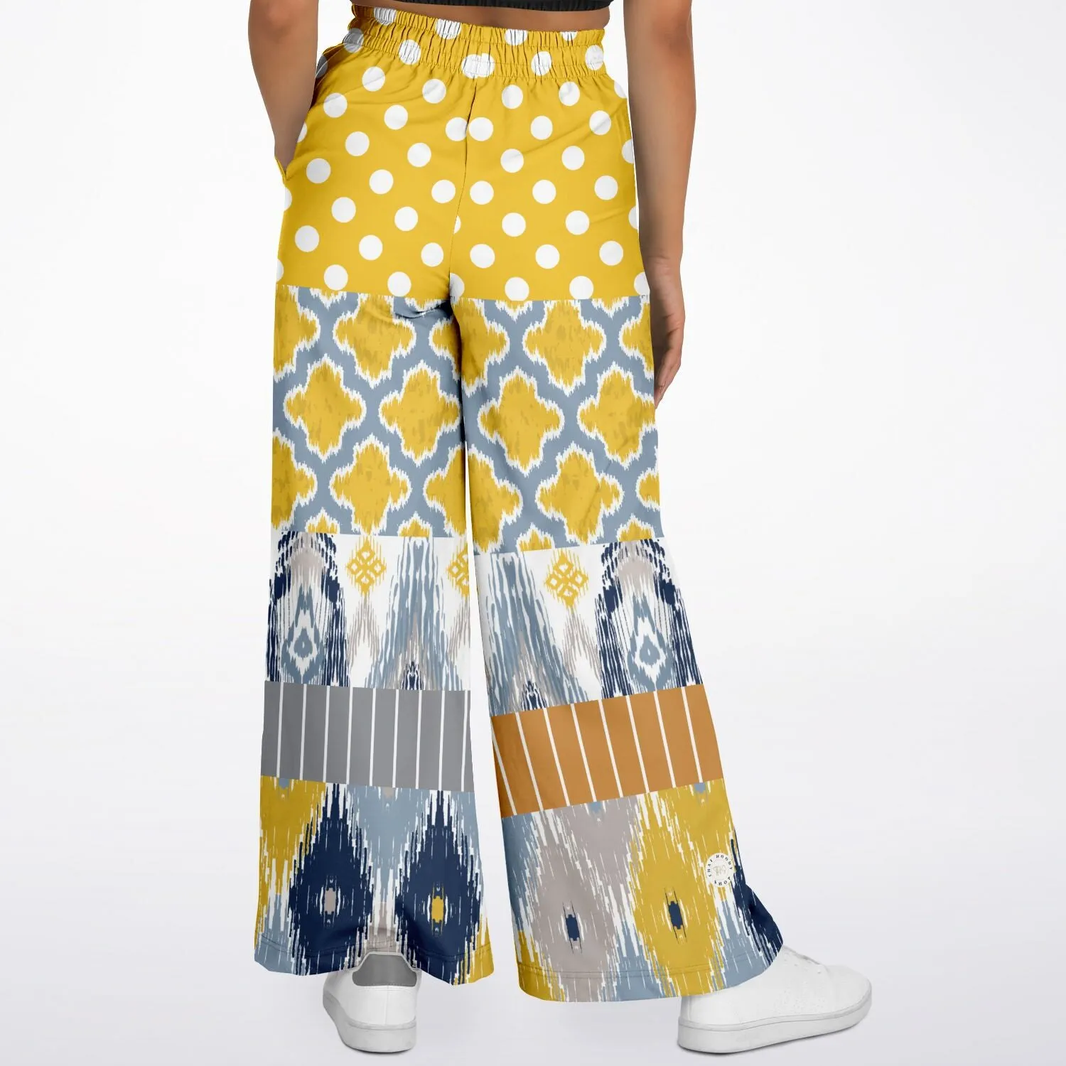 Talullah Bankhead Ikat Polka Dot Eco-Poly Stretchy Phat Bellbottoms