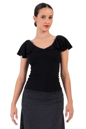 Tango Top With Ruffled Sleeves