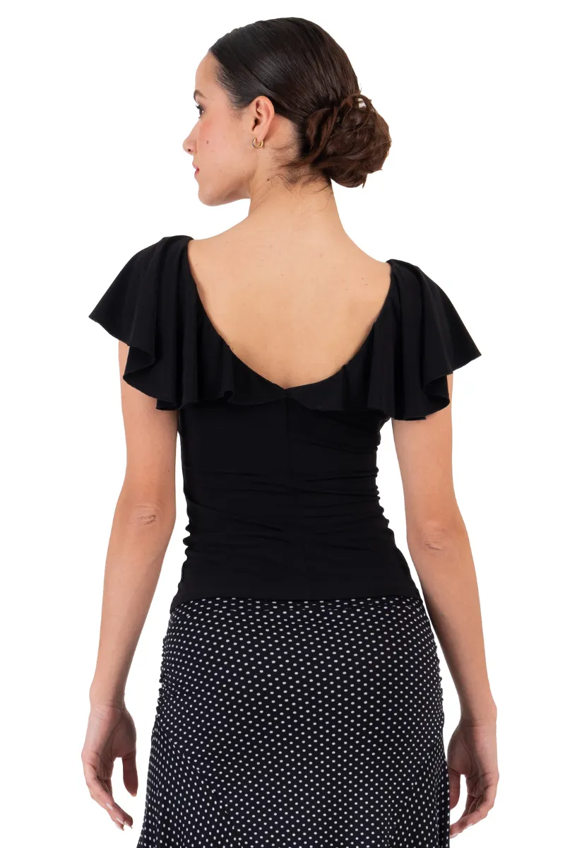 Tango Top With Ruffled Sleeves