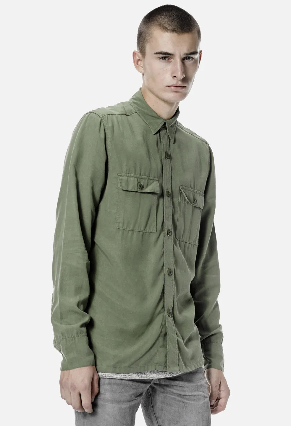 Tencel Button-Down / Olive