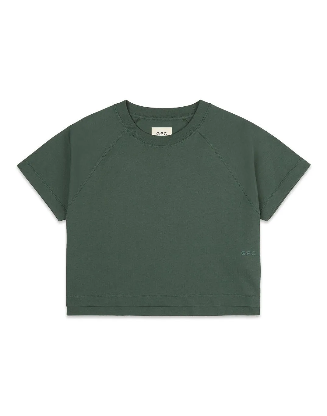 The Womens Crop Tee in Earth Green