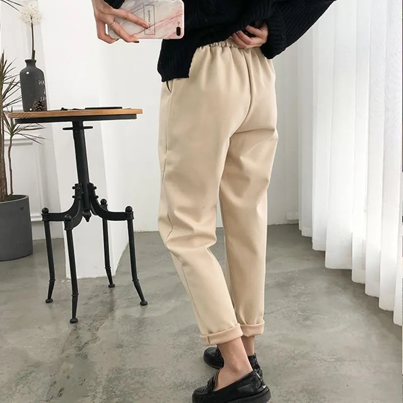 Thicken Pencil Wool Pants OL Style