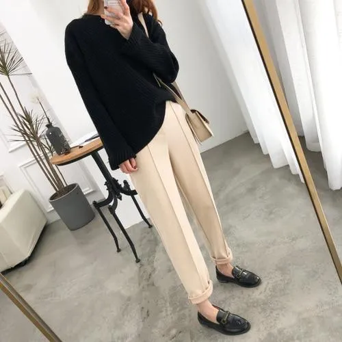 Thicken Pencil Wool Pants OL Style