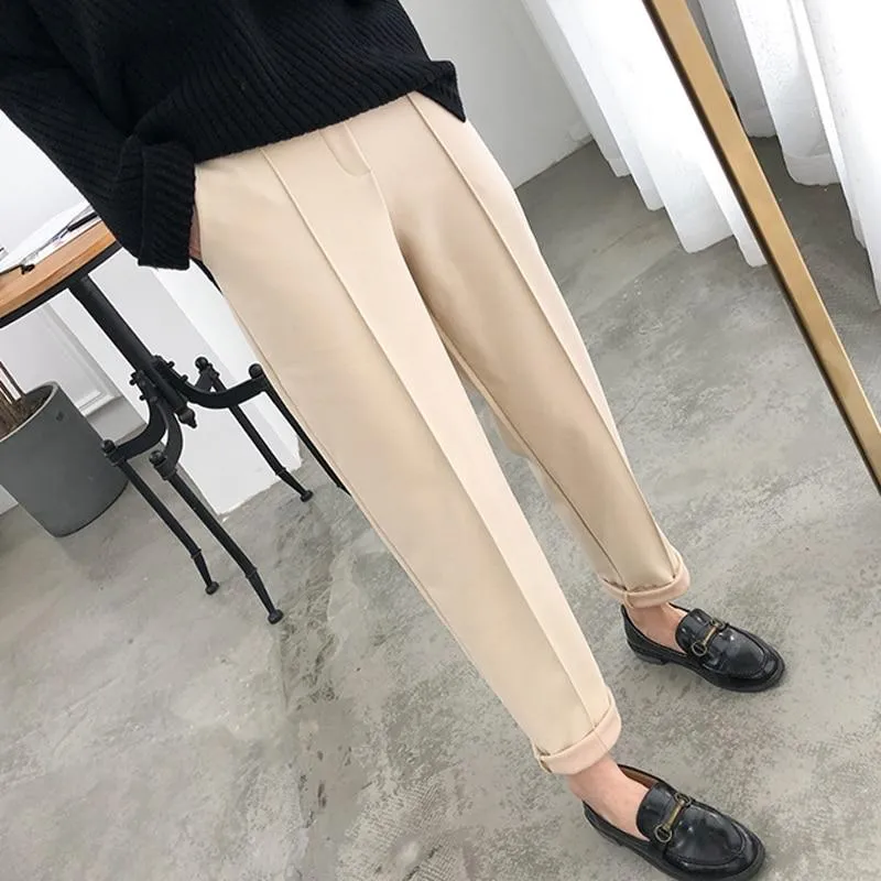 Thicken Pencil Wool Pants OL Style