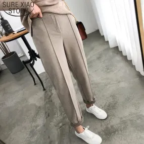 Thicken Pencil Wool Pants OL Style