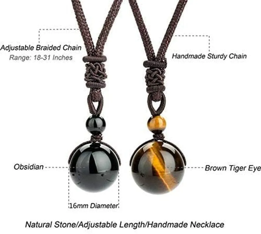 Tiger Eye Stone Lucky Rope Chain Fashion Necklace and Bracelet