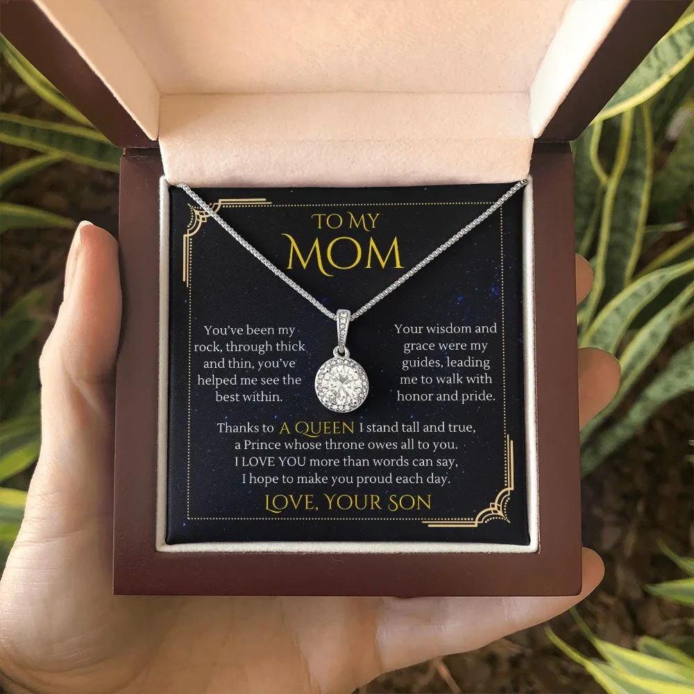 To My Mom Gift from Son, Thanks to a Queen Eternal Hope Necklace for Mother's Day