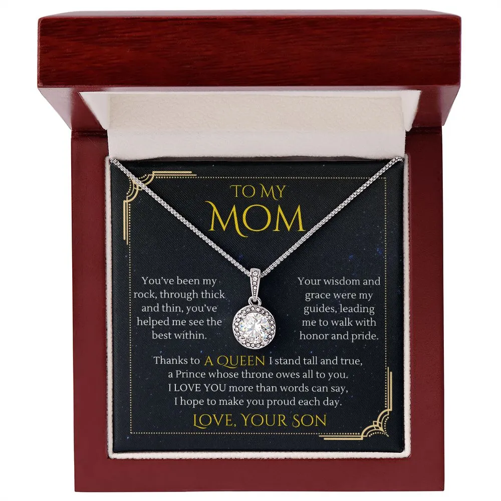 To My Mom Gift from Son, Thanks to a Queen Eternal Hope Necklace for Mother's Day