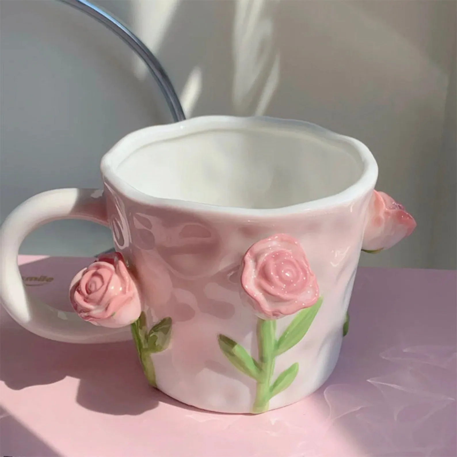 Tuplid Lily Flower Ceramic Mugs Kimi