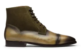 Twin Texture Toecap  Patina boots