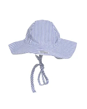 UPF 50  Floppy Hat – Chambray Stripe Seersucker