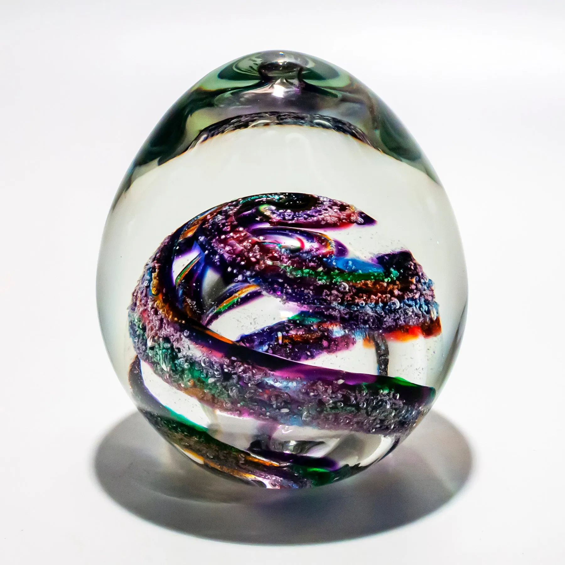 Vibrant Memorial Helix Egg with Cremains