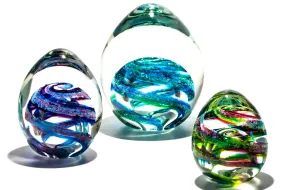 Vibrant Memorial Helix Egg with Cremains