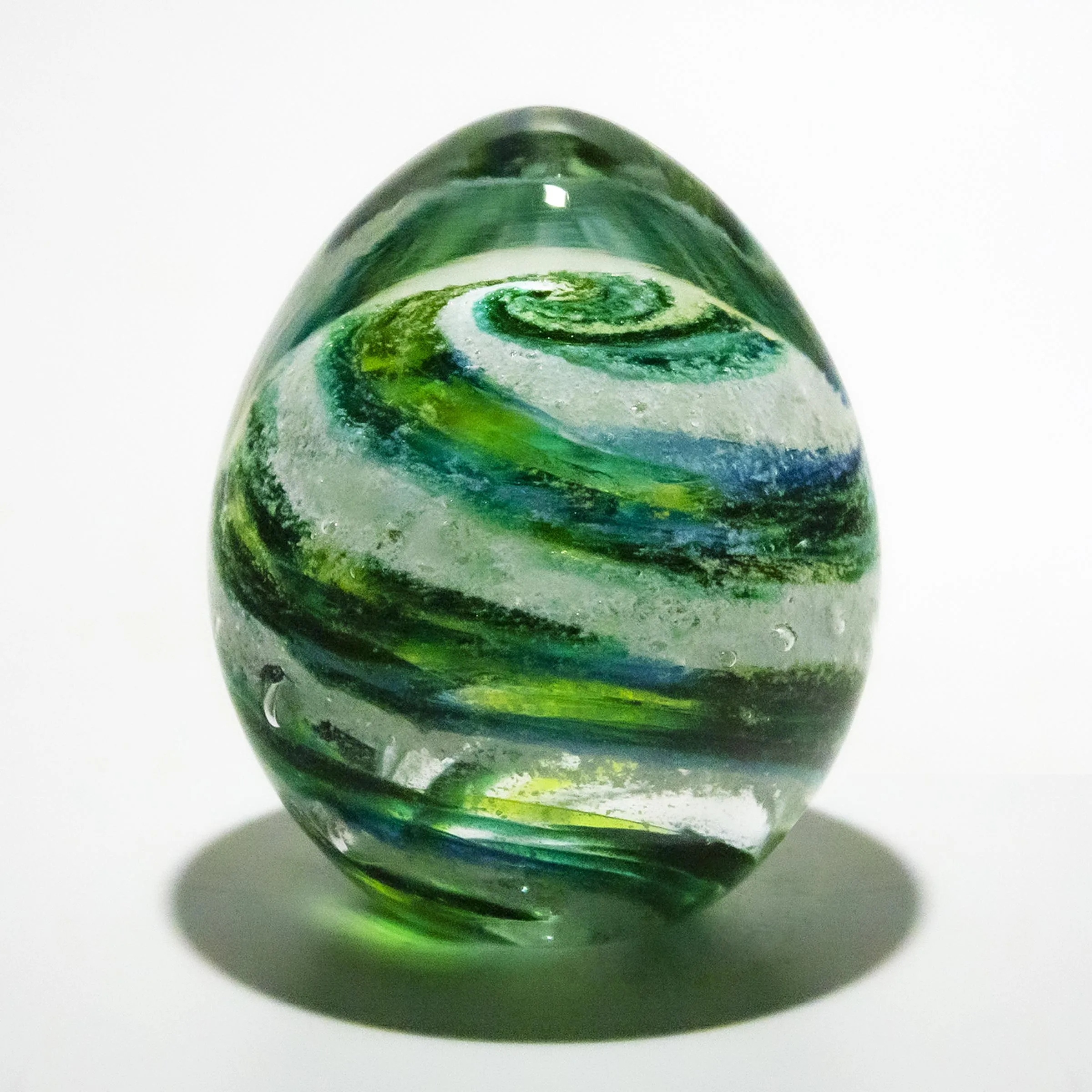 Vibrant Memorial Helix Egg with Cremains