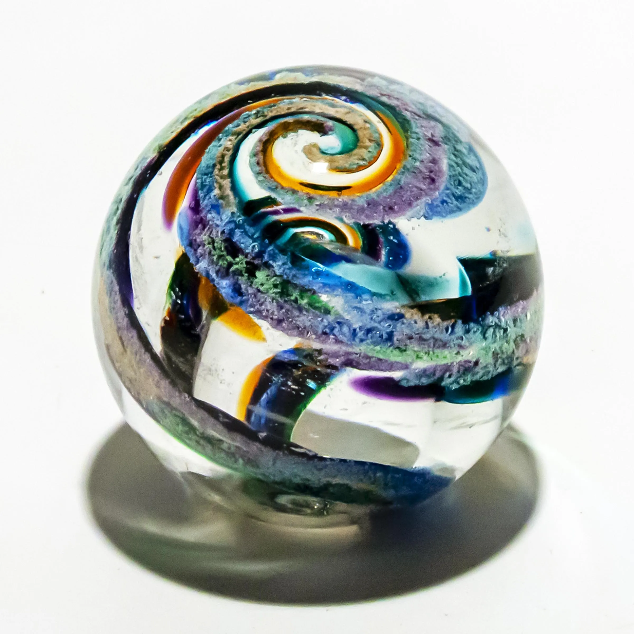 Vibrant Memorial Helix Orb with Cremains