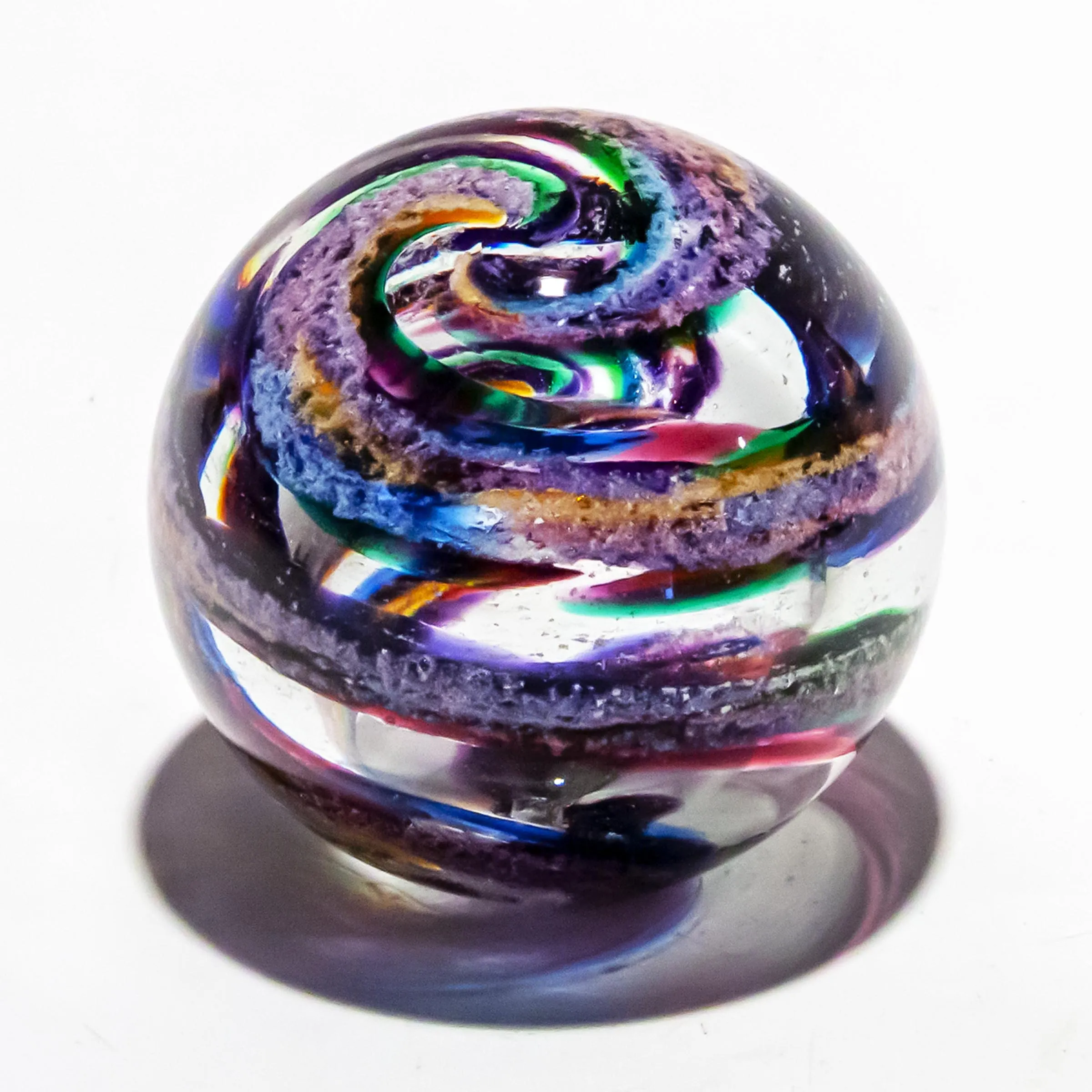 Vibrant Memorial Helix Orb with Cremains