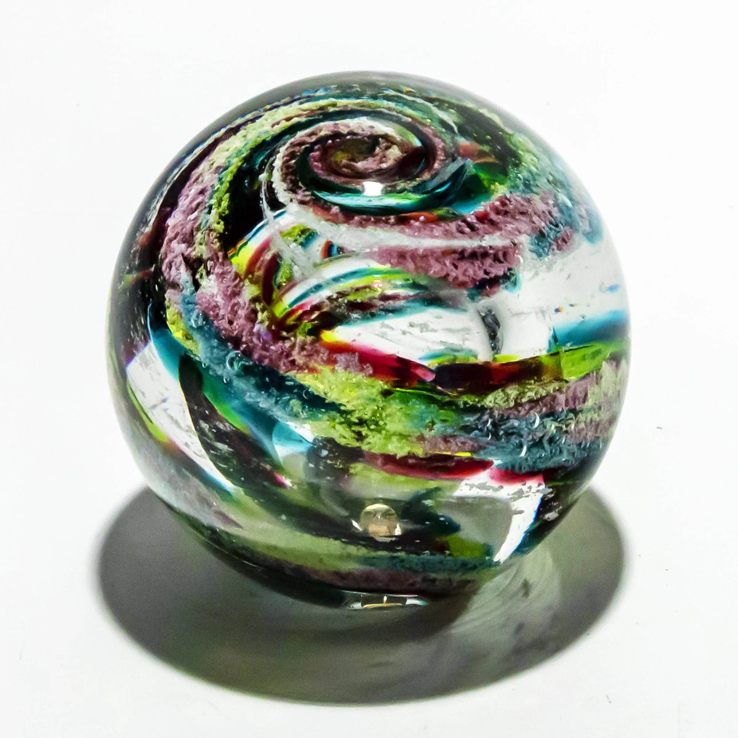 Vibrant Memorial Helix Orb with Cremains