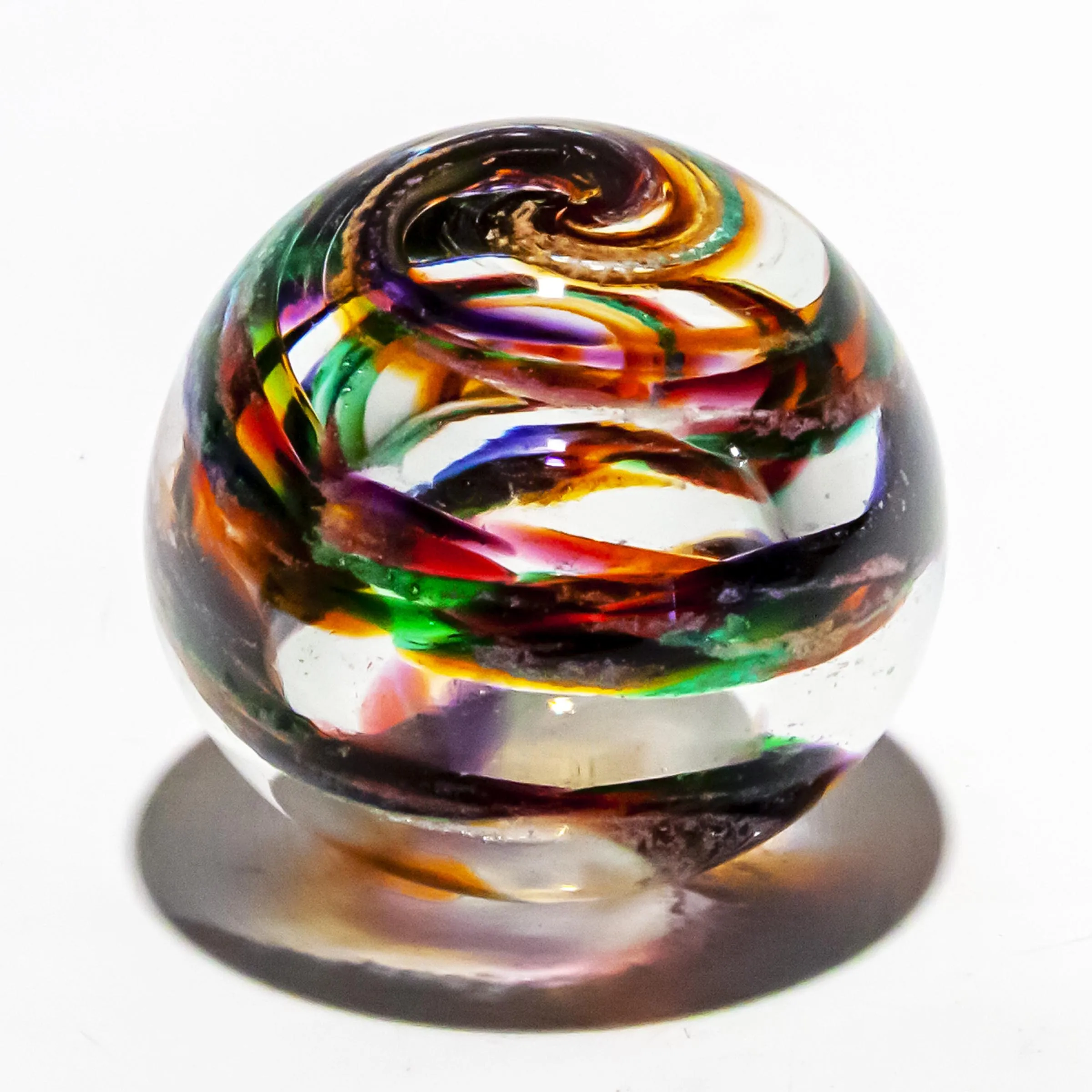 Vibrant Memorial Helix Orb with Cremains