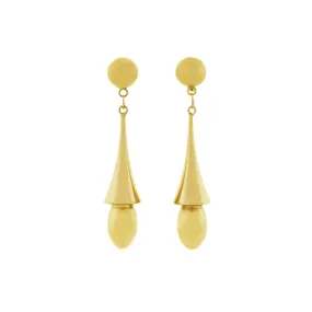 Victorian Revival 14kt Hanging Vessel Earrings