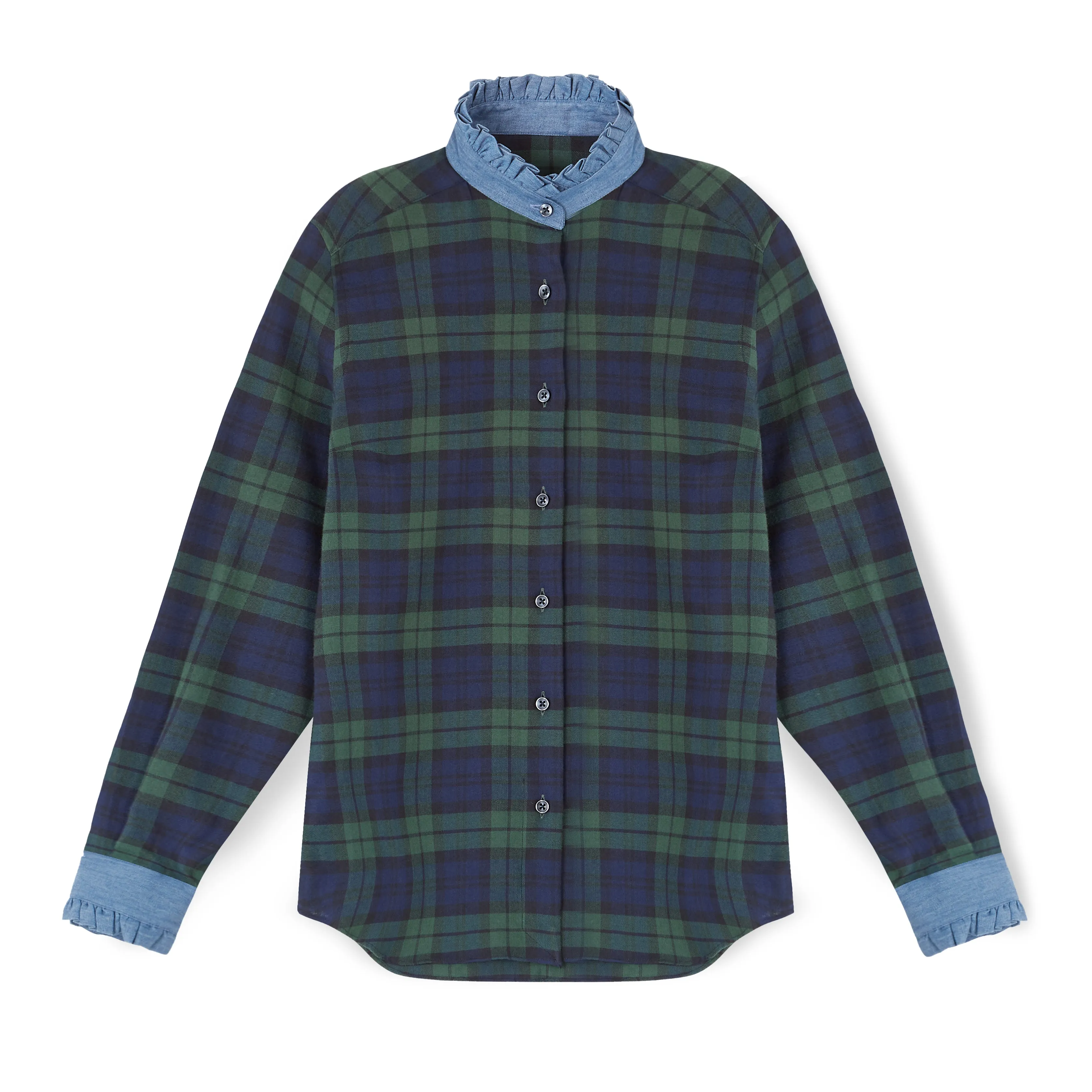 Vita blackwatch tartan piecrust shirt