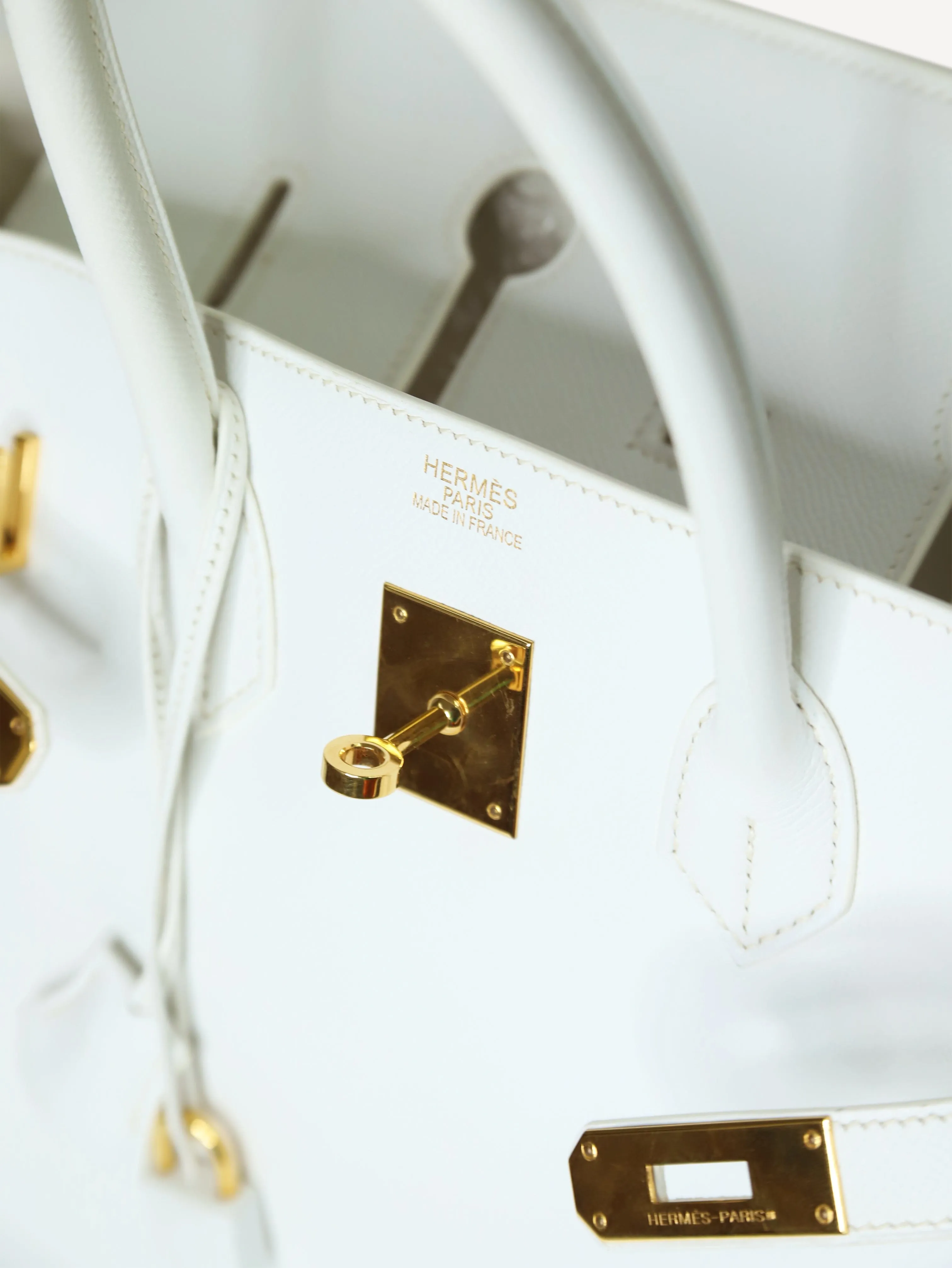 White 2007 Birkin 35 Bag in Clemence leather