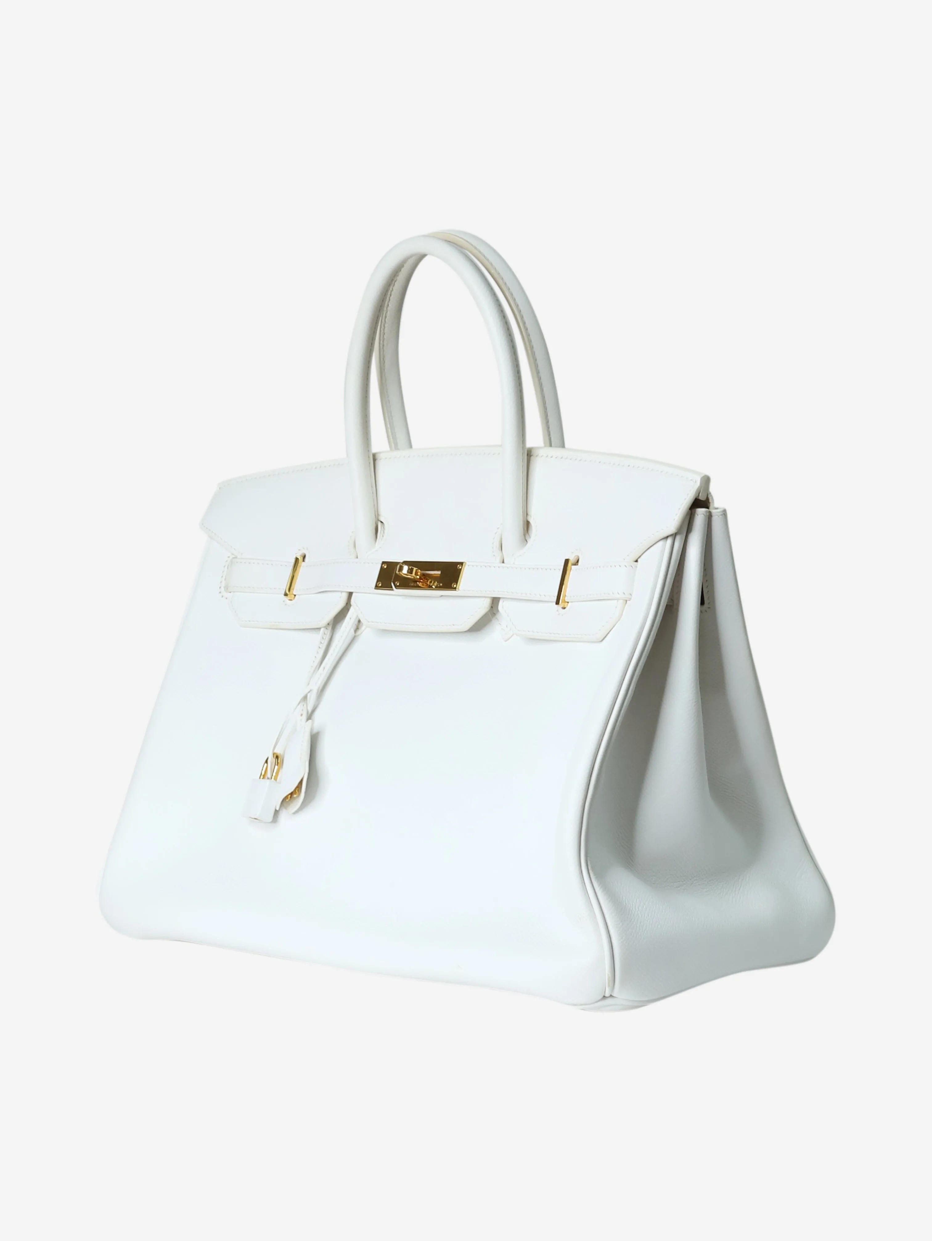 White 2007 Birkin 35 Bag in Clemence leather