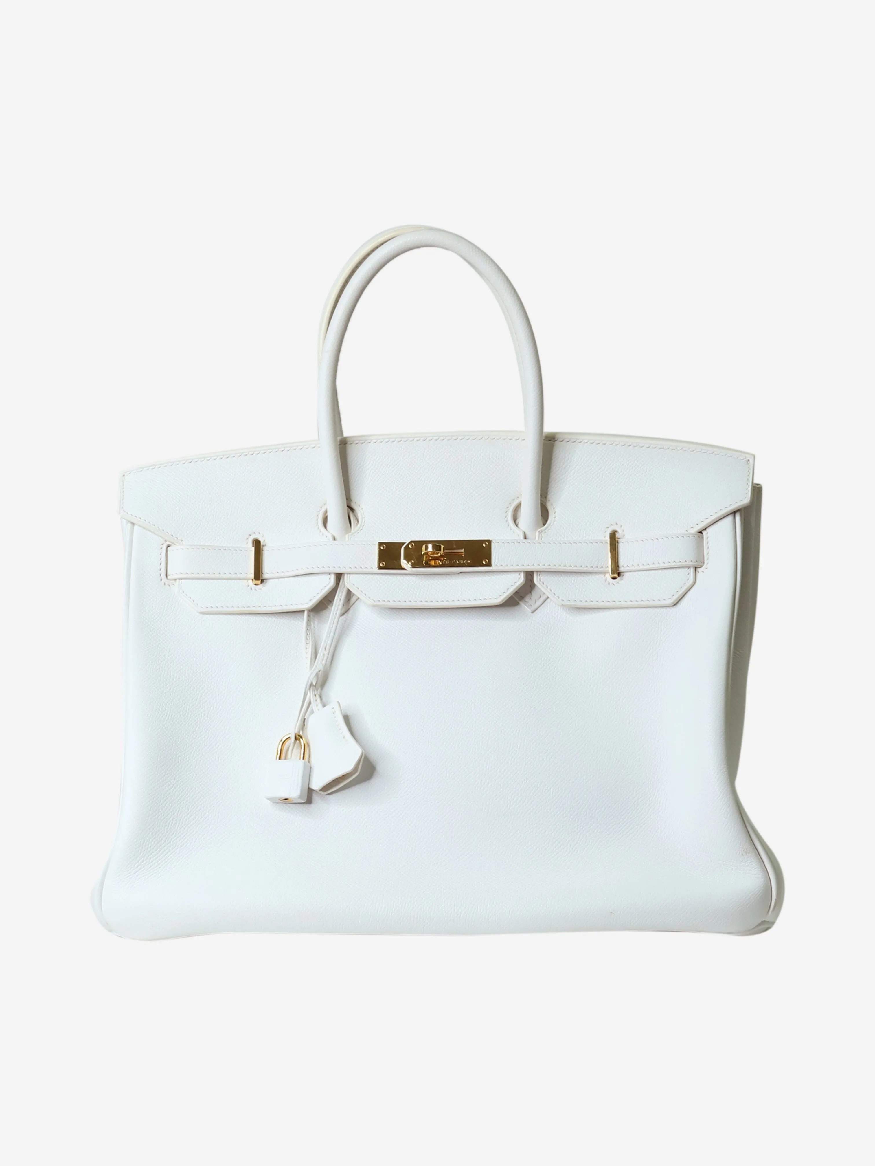 White 2007 Birkin 35 Bag in Clemence leather