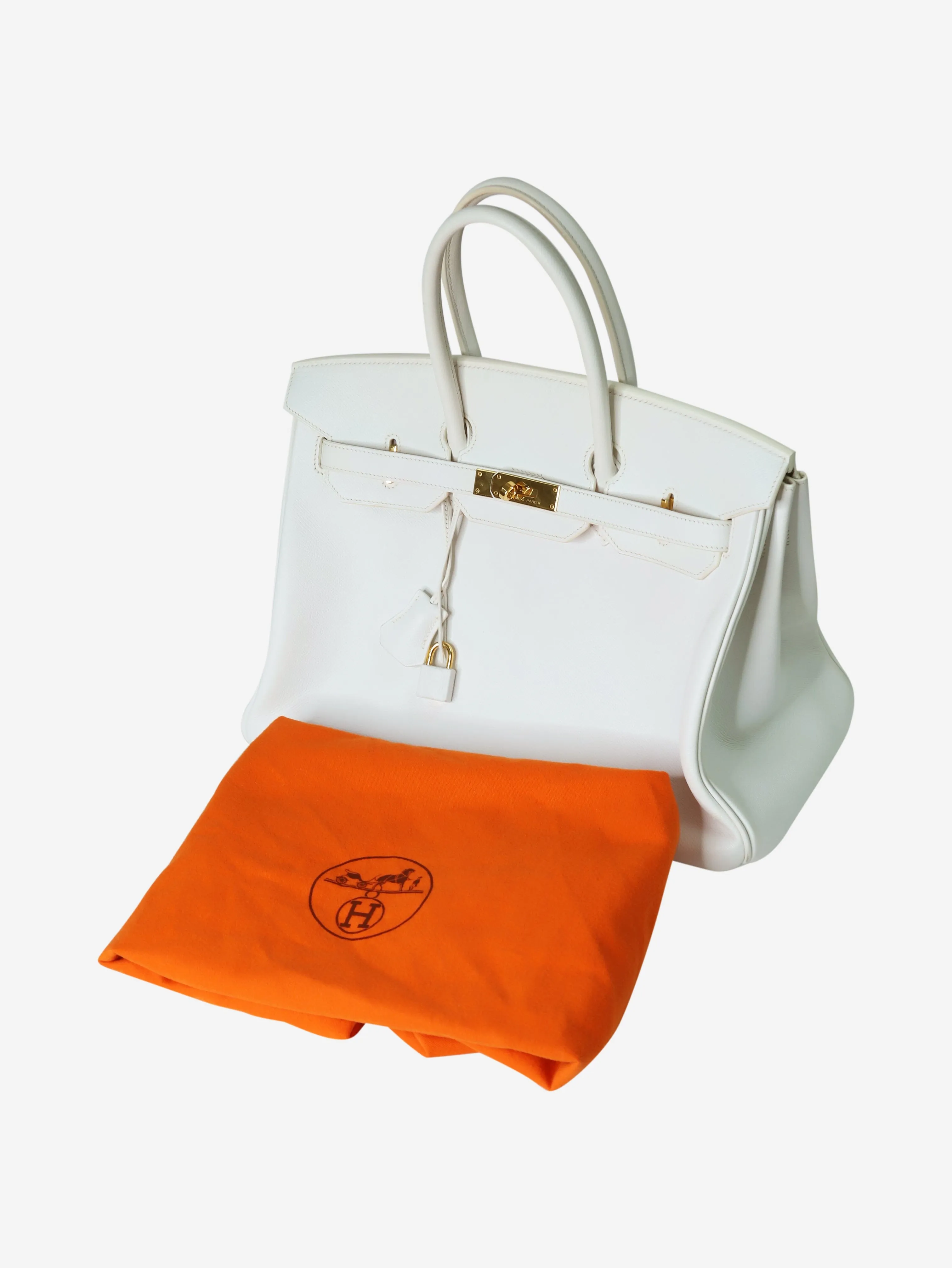 White 2007 Birkin 35 Bag in Clemence leather