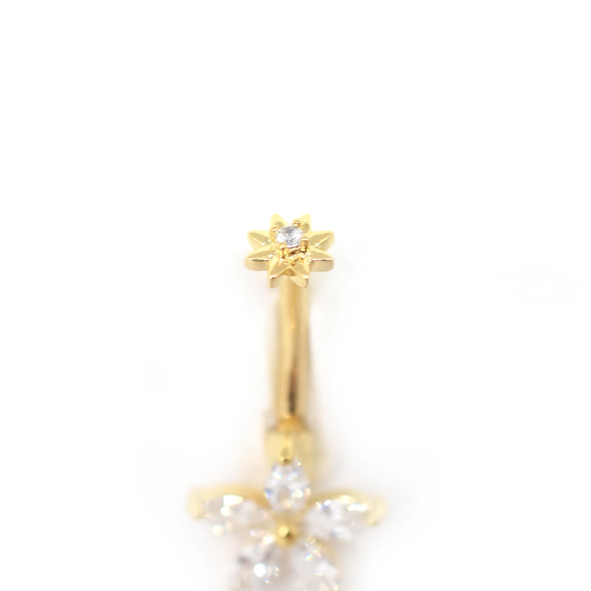 White Flower Belly Ring