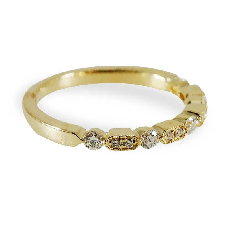 Yellow Gold Diamond Sequence Ring