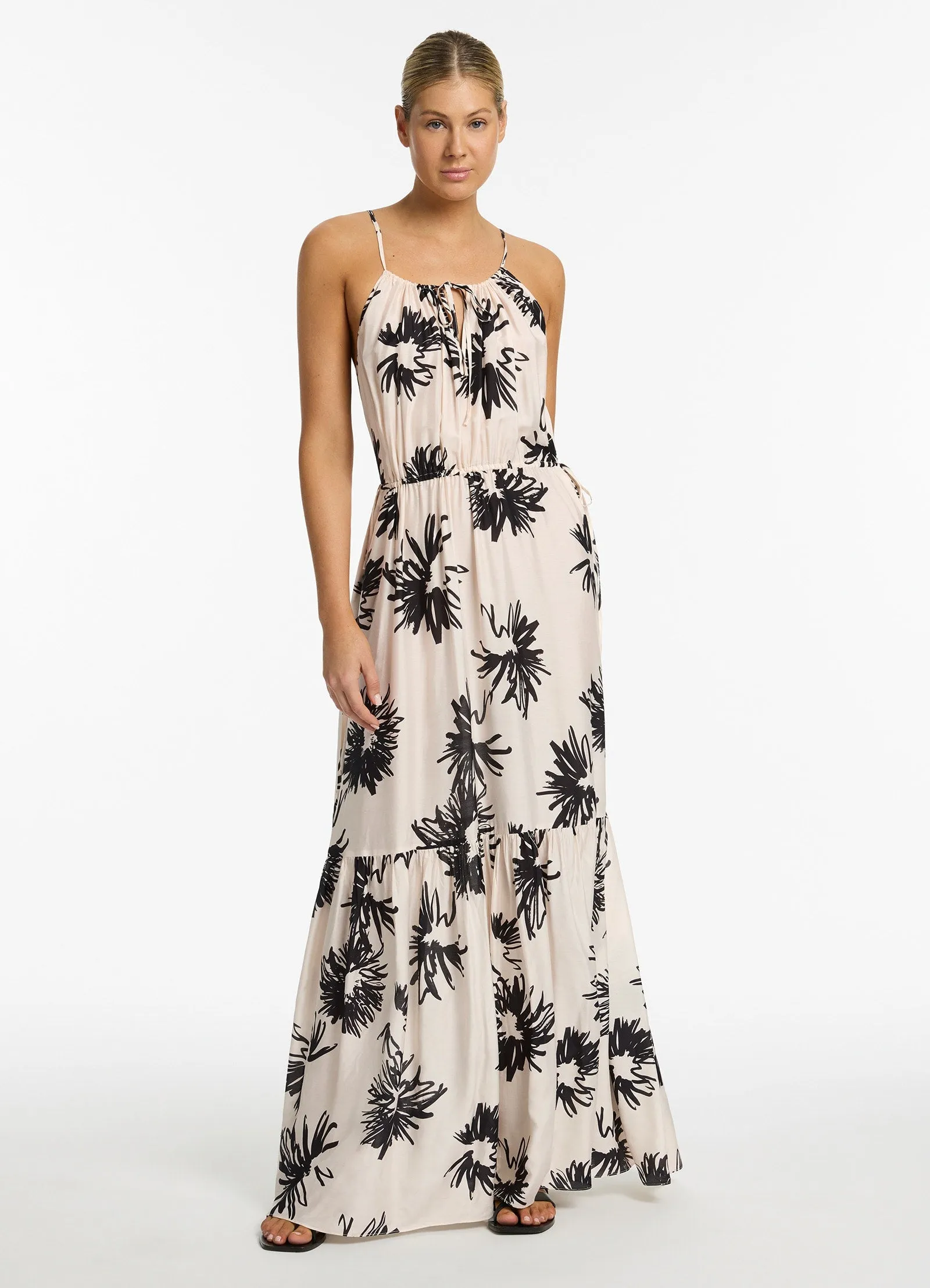 Zoa Drawcord Maxi Dress - Shell