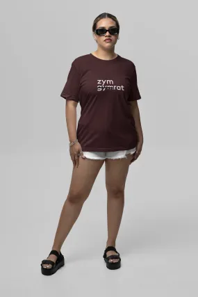 Zym Not Gym Graphic Printed Oversized Ribbed Neckline Drewberry Tshirt